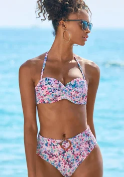 Bikinis|s.Oliver Highwaist-Bikini-Hose lila-bedruckt