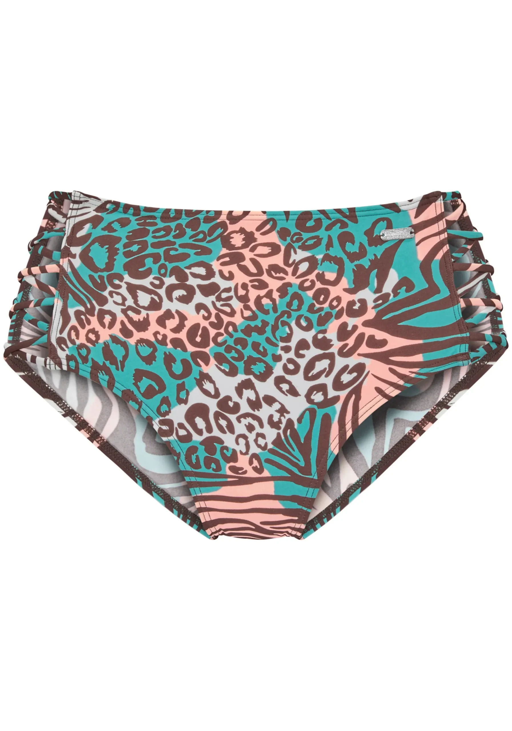 Bikinis|Venice Beach Highwaist-Bikini-Hose türkis-bedruckt