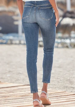 Strandmode|Jeans|LASCANA High-waist-Jeans blue-washed