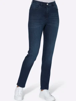 Basics|Jeans| High-waist-Jeans in Karottenform darkblue