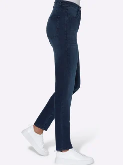 Basics|Jeans| High-waist-Jeans in Karottenform darkblue