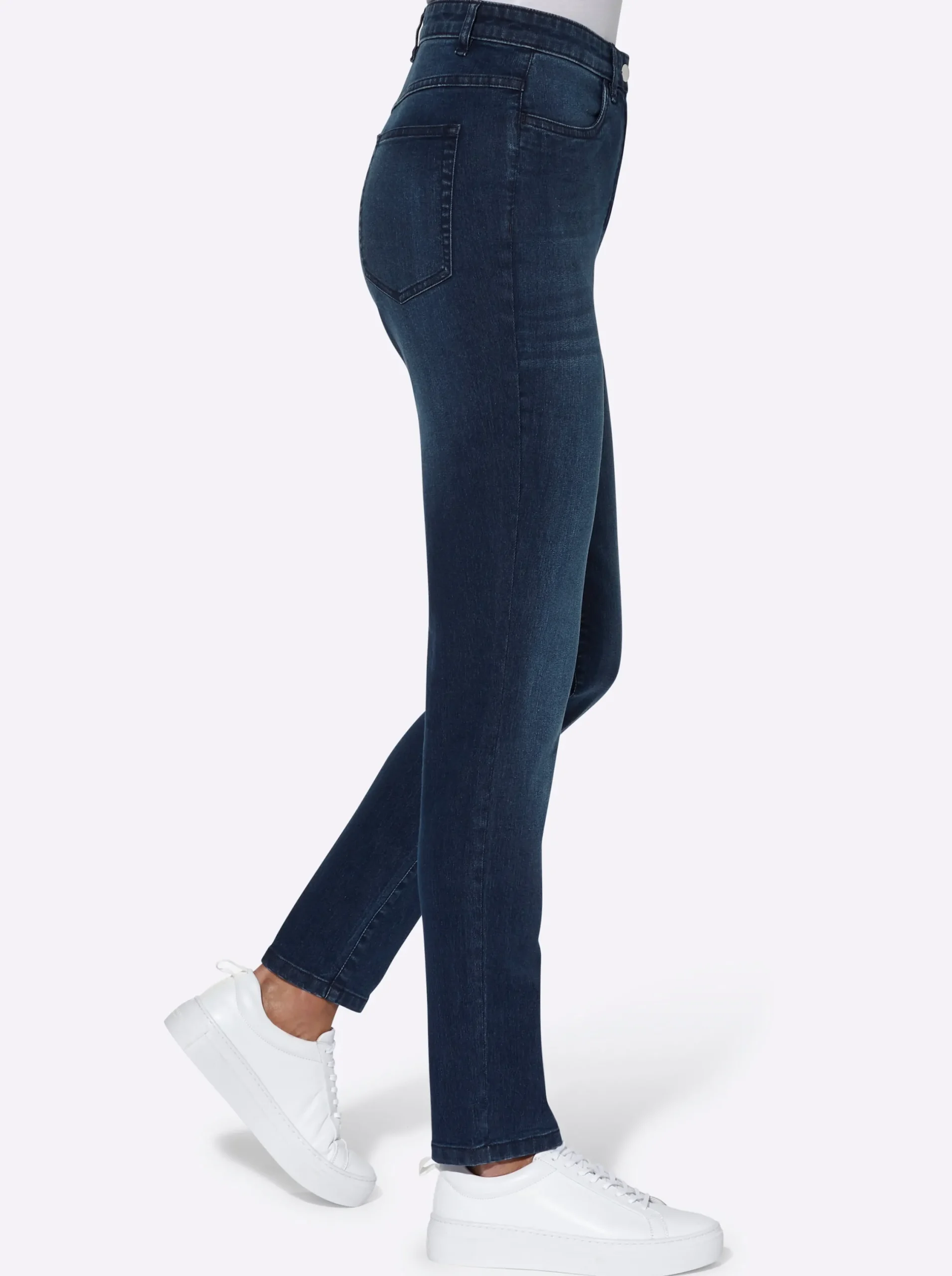 Basics|Jeans| High-waist-Jeans in Karottenform darkblue