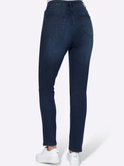 Basics|Jeans| High-waist-Jeans in Karottenform darkblue