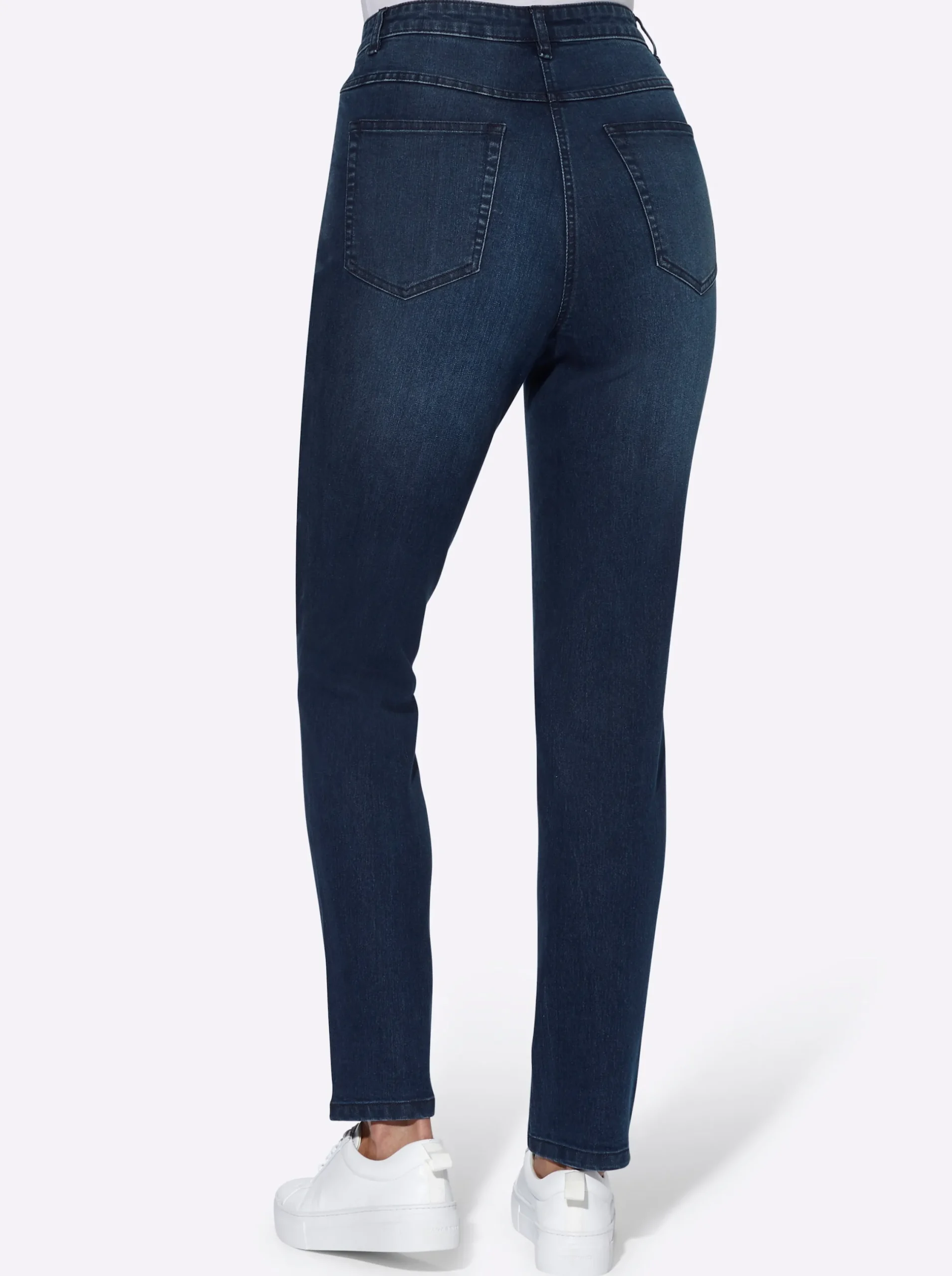 Basics|Jeans| High-waist-Jeans in Karottenform darkblue
