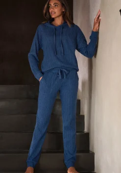 Homewear|LASCANA Homewearhose blau-meliert
