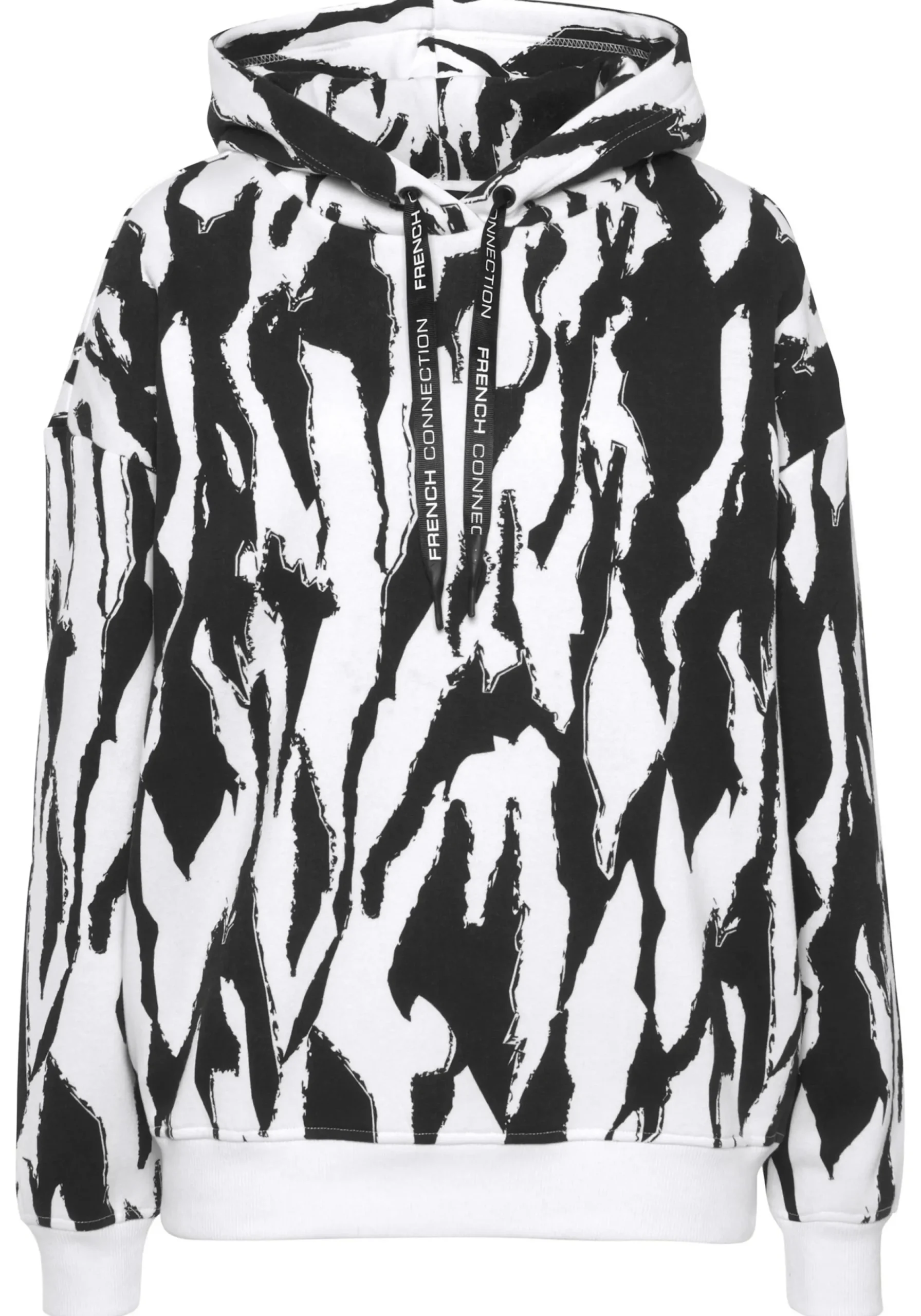 Pullover| Hoodie schwarz-weißgemustert