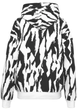 Pullover| Hoodie schwarz-weißgemustert