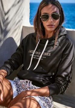 Homewear|Strandmode|LASCANA Hoodie schwarz