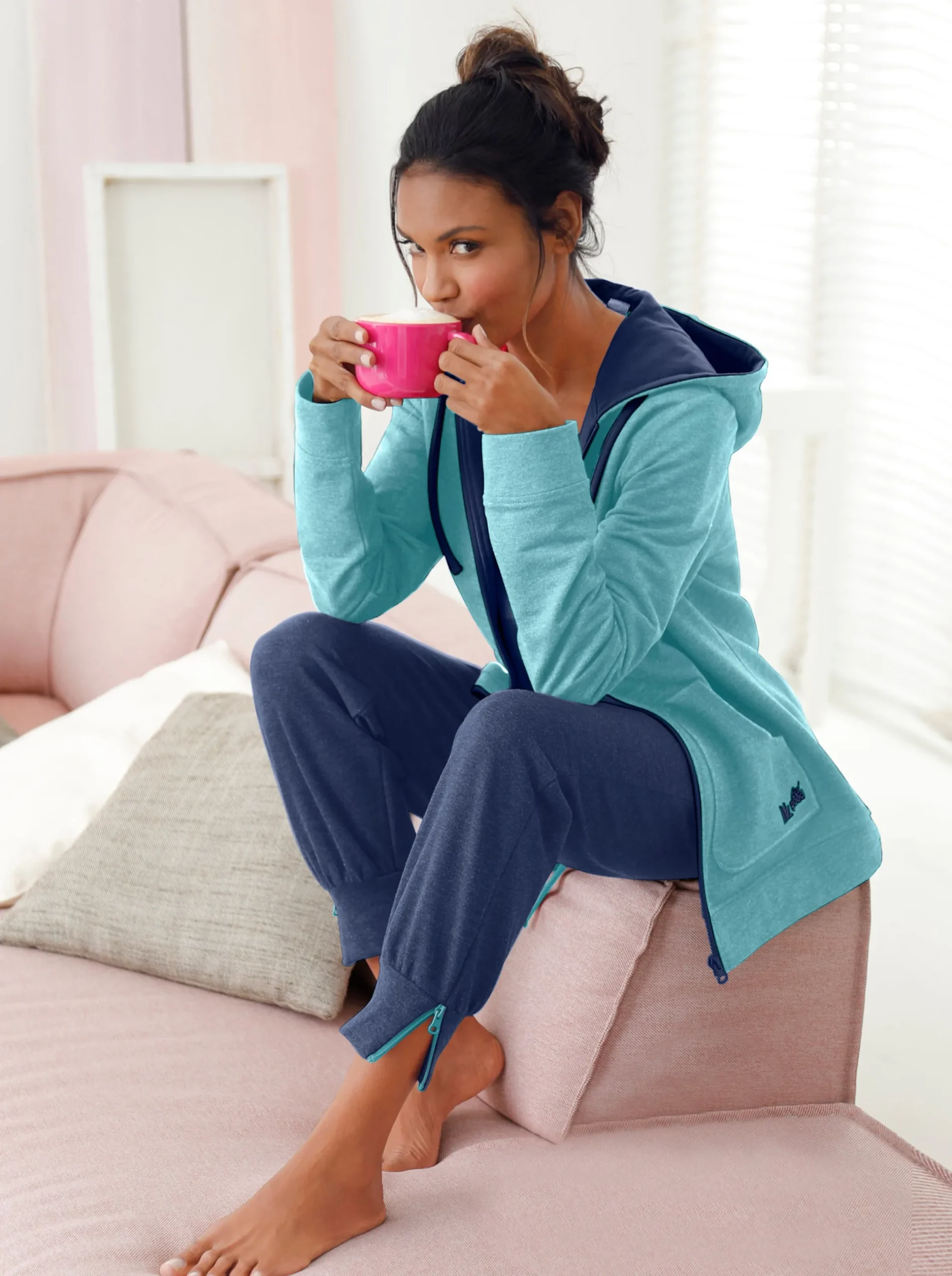 Homewear|feel good Hose jeansblau-mint