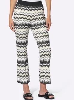 Hosen|heine 7/8-Hose schwarz-champagner-gemustert