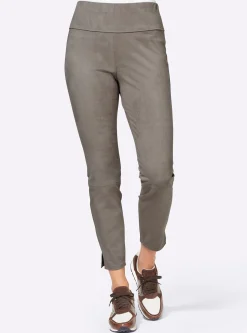 Lederimitat|Hosen|heine 7/8-Hose taupe