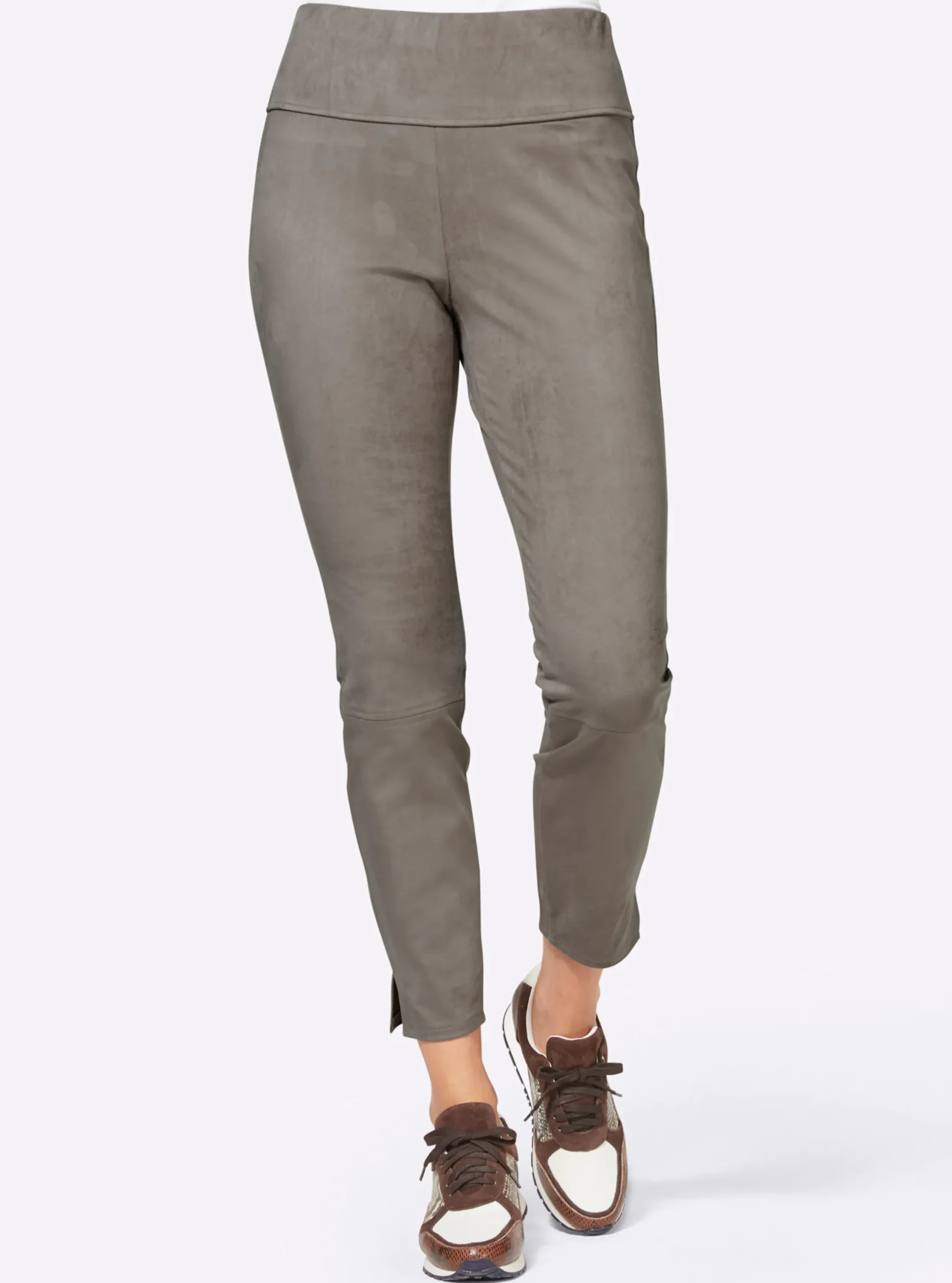 Lederimitat|Hosen|heine 7/8-Hose taupe