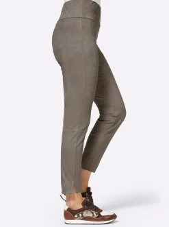 Lederimitat|Hosen|heine 7/8-Hose taupe