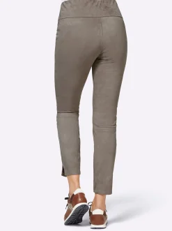 Lederimitat|Hosen|heine 7/8-Hose taupe