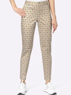 Hosen|heine 7/8-Hose sand-bleu-bedruckt