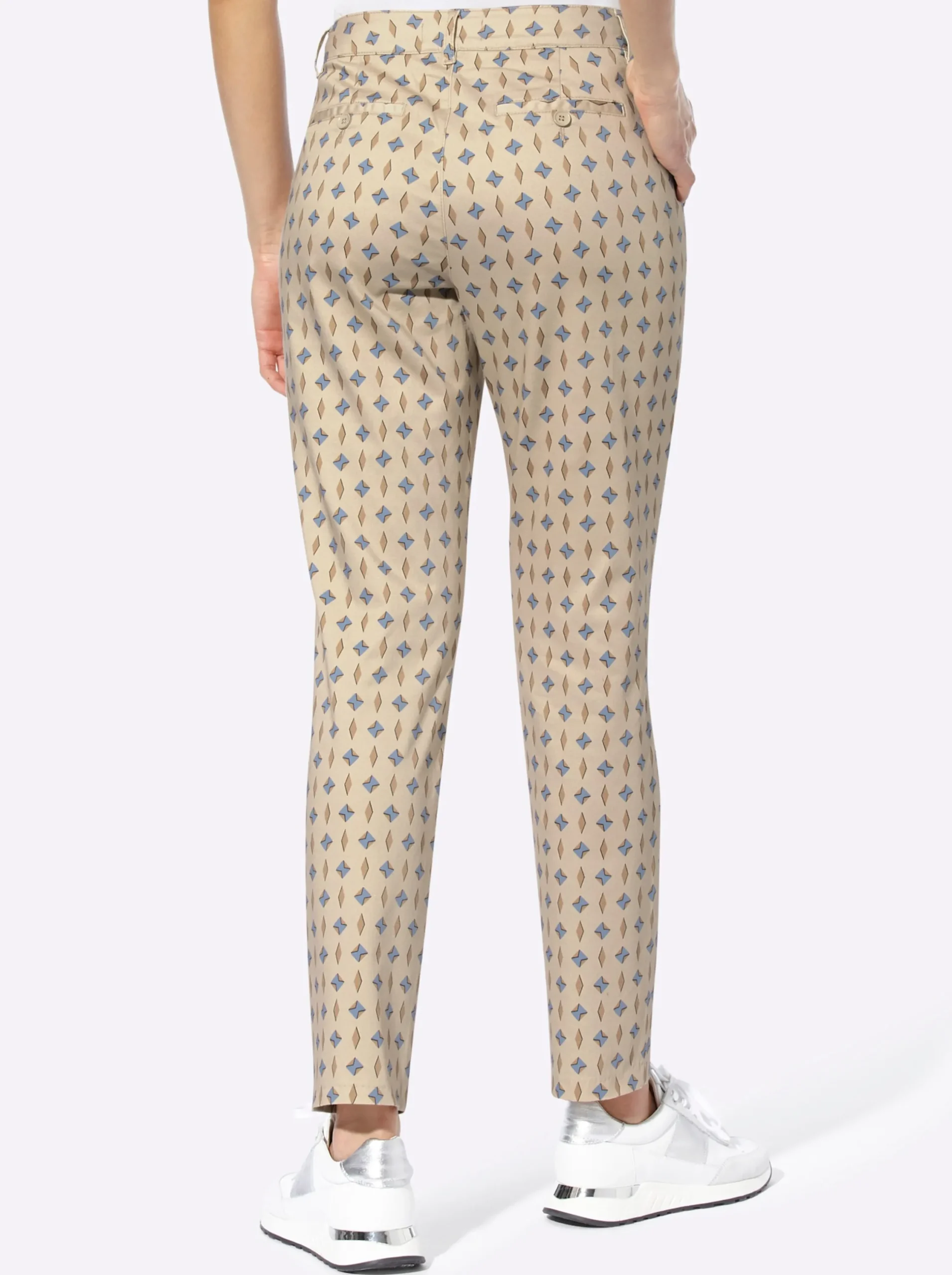 Hosen|heine 7/8-Hose sand-bleu-bedruckt