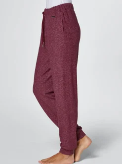 Homewear|feel good Hose bordeaux-meliert