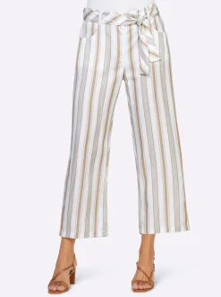 Strandmode|Hosen|heine 7/8-Hose hellblau-beige-gestreift