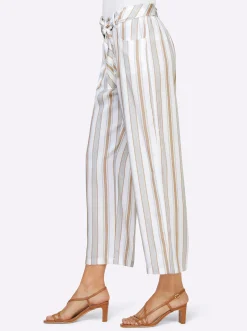 Strandmode|Hosen|heine 7/8-Hose hellblau-beige-gestreift