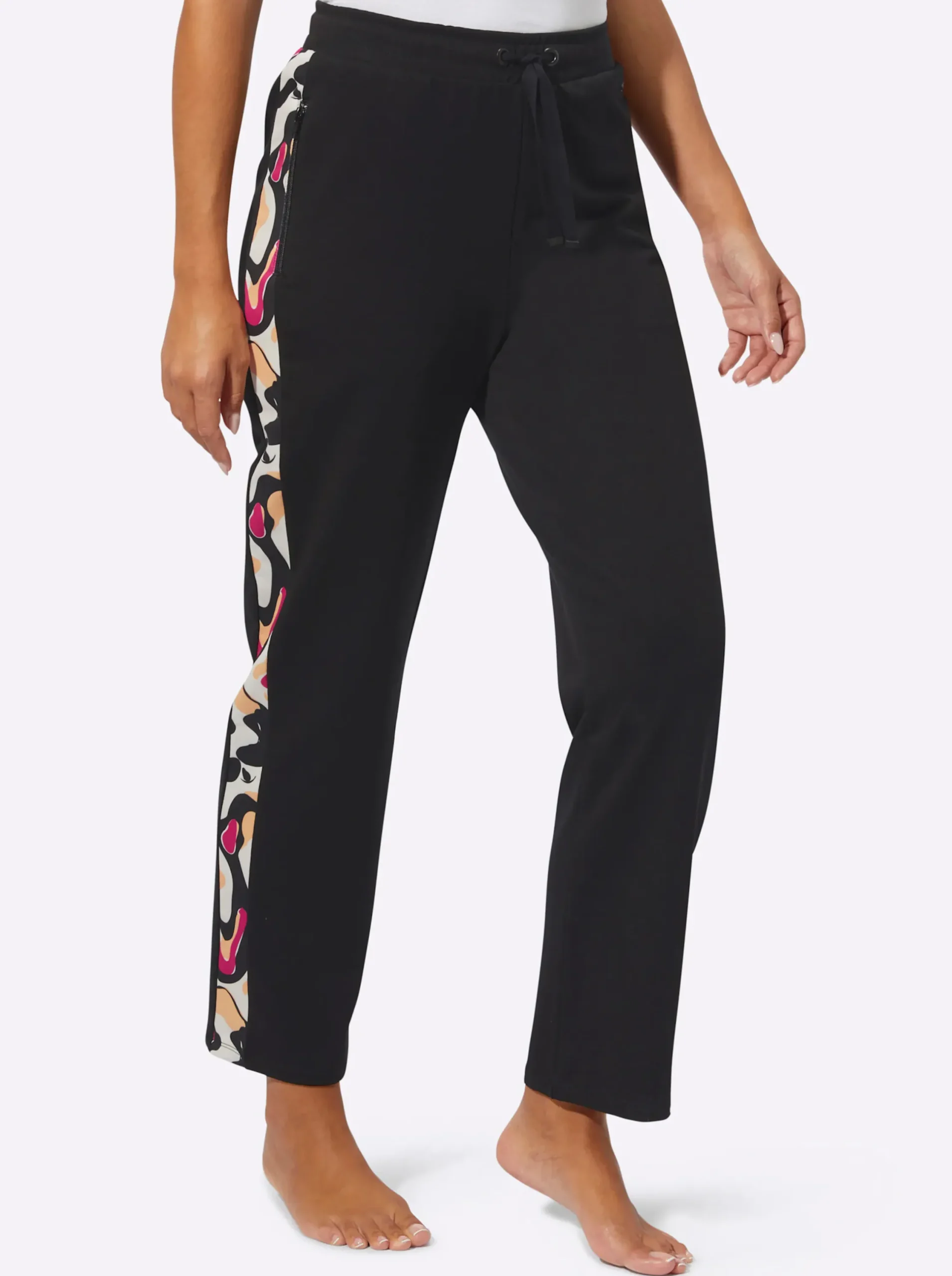 Homewear|Homewear| Hose schwarz-fuchsia