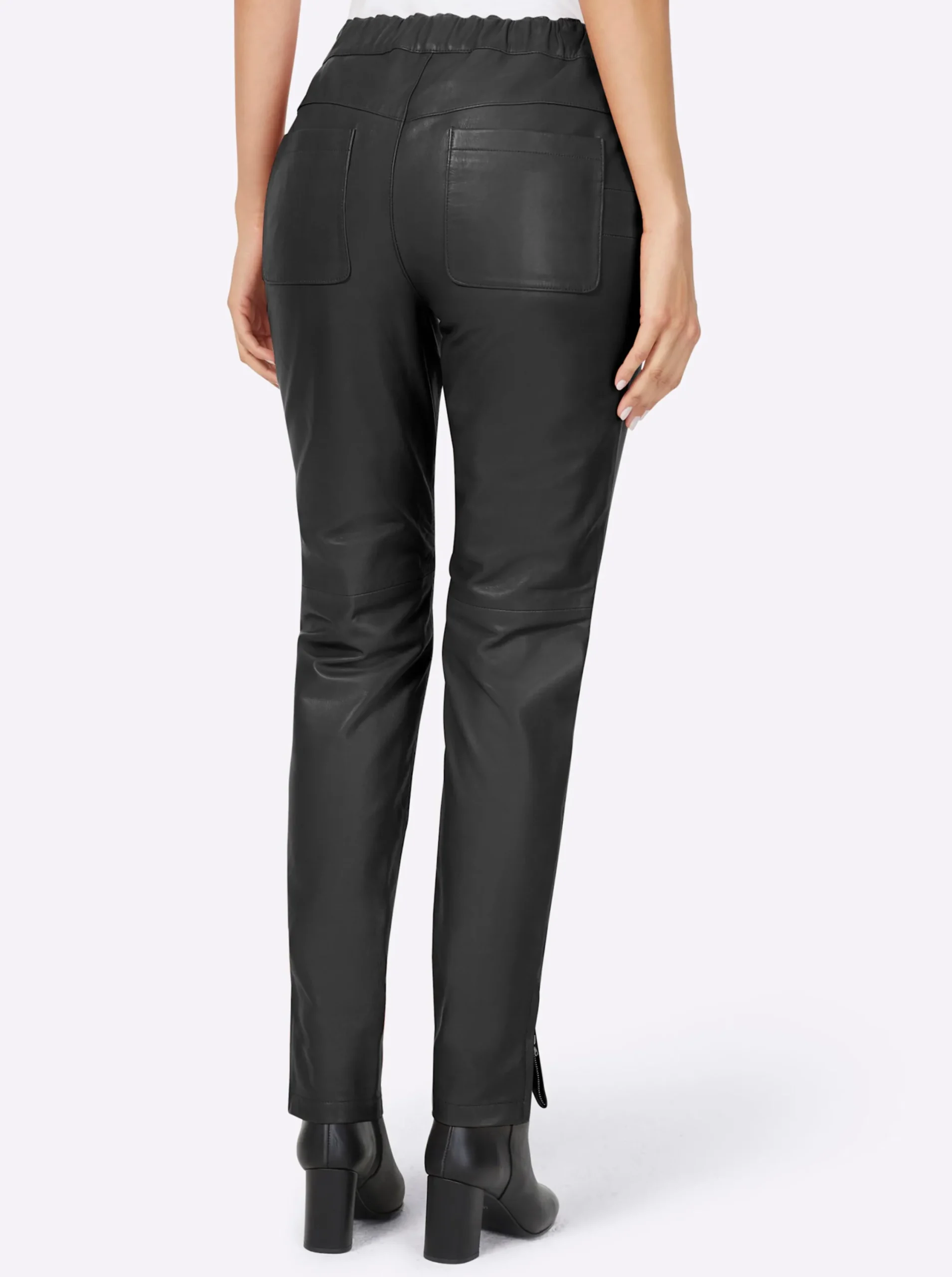 Ledershop|Hosen|heine Hose aus Lamm-Nappa schwarz