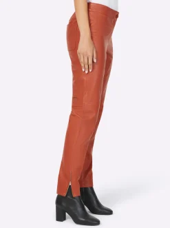 Ledershop|Hosen|heine Hose aus Lamm-Nappa rostrot