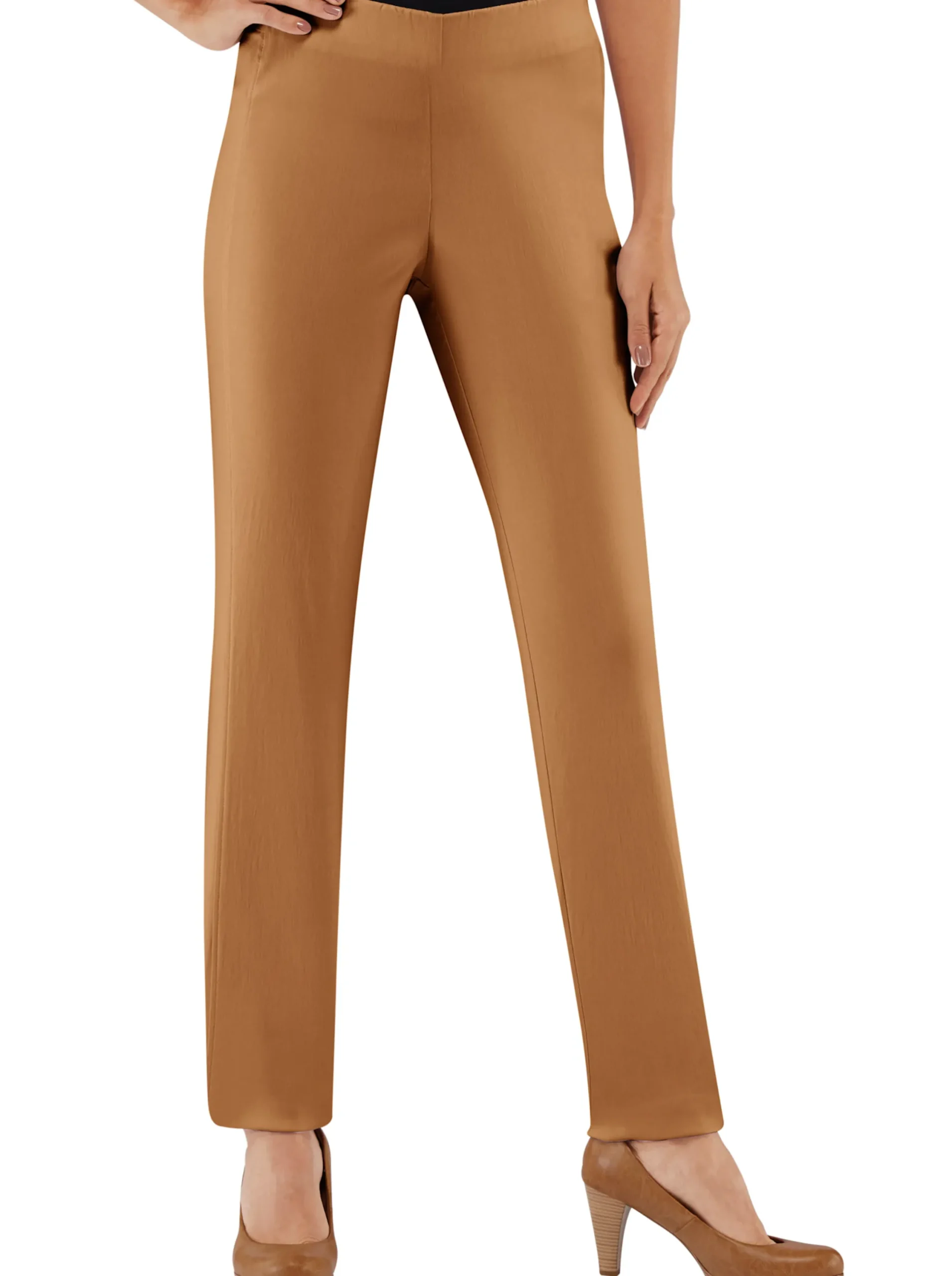 Hosen|Stehmann Comfort line Hose mit Dehnbund, Viskose-Qualität cognac