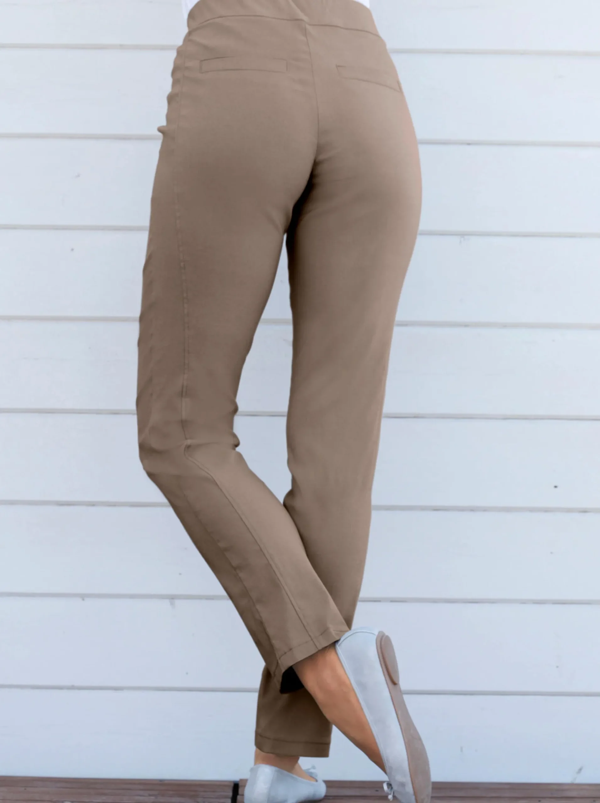 Hosen|Stehmann Comfort line Hose mit Dehnbund, Viskose-Qualität taupe