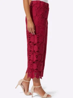 Hosen| 7/8-Hose mit gewellten Beinabschlüssen kirsche
