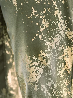Hosen| Hose mit goldfarbenem Druck khaki