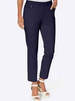 Strandmode| 7/8-Hose mit Jersey-Bund in softer Qualität marine
