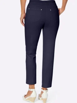 Strandmode| 7/8-Hose mit Jersey-Bund in softer Qualität marine