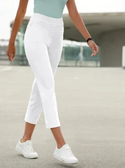Jeans| 7/8-Hose mit Jersey-Bund in softer Qualität weiß