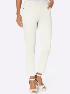 Jeans| 7/8-Hose mit Jersey-Bund in softer Qualität weiß