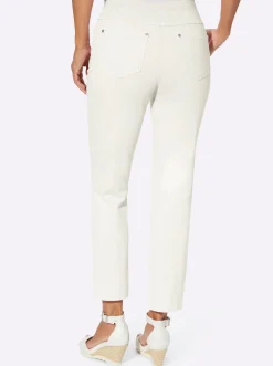 Jeans| 7/8-Hose mit Jersey-Bund in softer Qualität weiß