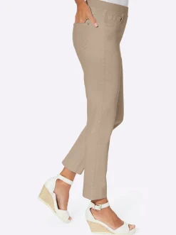 Strandmode| 7/8-Hose mit Jersey-Bund in softer Qualität beige
