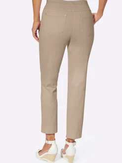 Strandmode| 7/8-Hose mit Jersey-Bund in softer Qualität beige