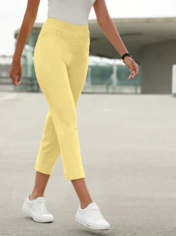 Strandmode| 7/8-Hose mit Jersey-Bund in softer Qualität zitrone