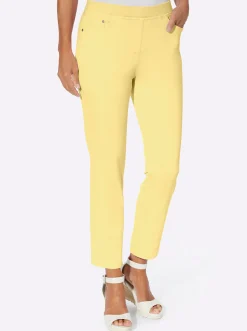 Strandmode| 7/8-Hose mit Jersey-Bund in softer Qualität zitrone