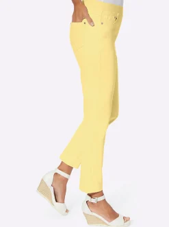Strandmode| 7/8-Hose mit Jersey-Bund in softer Qualität zitrone
