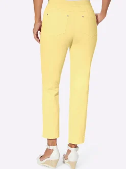 Strandmode| 7/8-Hose mit Jersey-Bund in softer Qualität zitrone