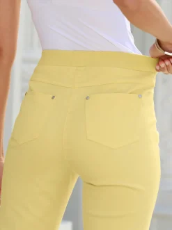 Strandmode| 7/8-Hose mit Jersey-Bund in softer Qualität zitrone