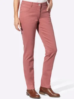 Jeans| Hose mit Passformsattel hinten rosenholz