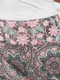 Strandmode|Hosen|heine Hose mit Stickerei rosenholz-blaugrün-bedruckt