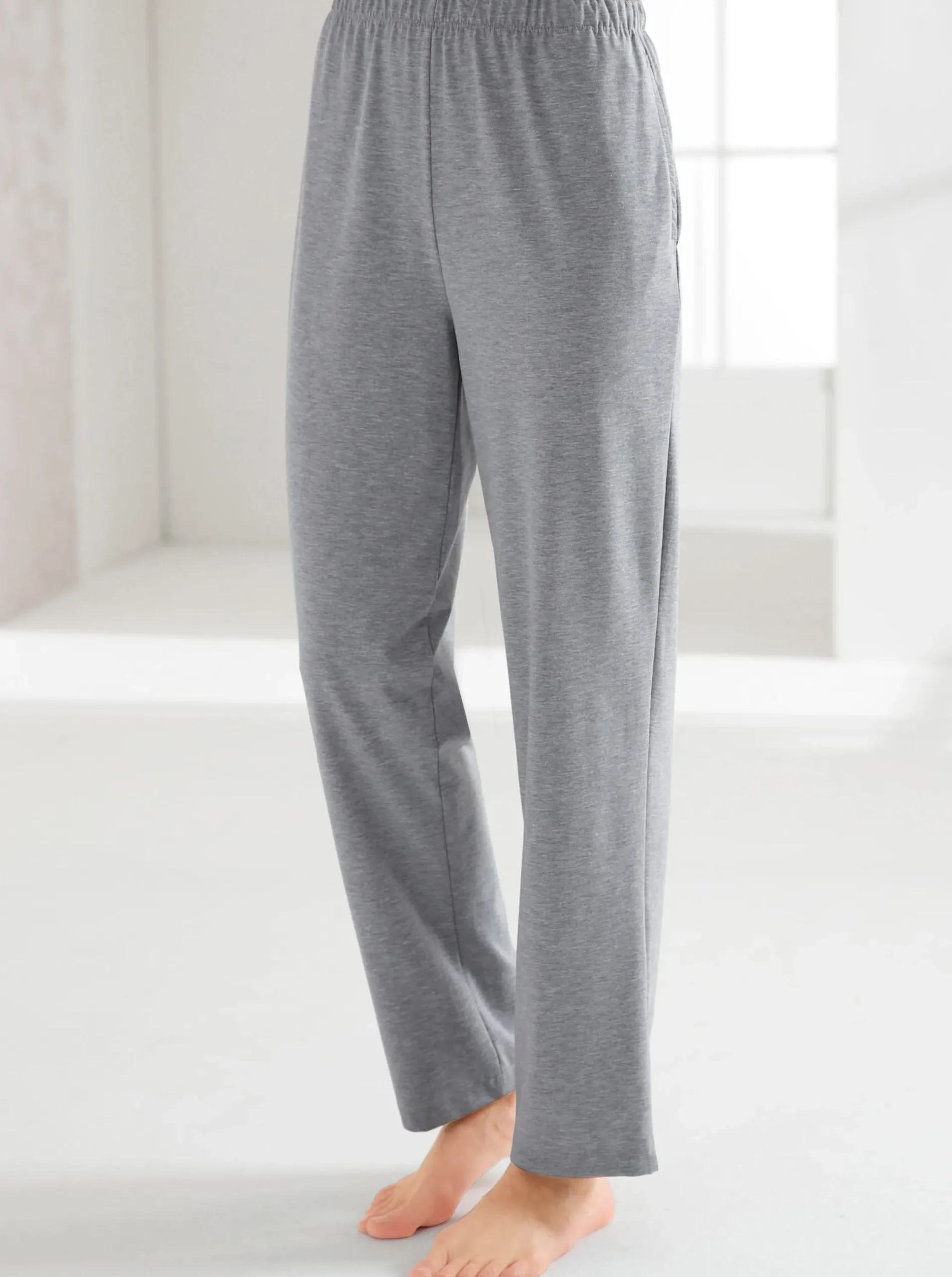 Homewear|Homewear|feel good Hosen schwarz+grau-meliert