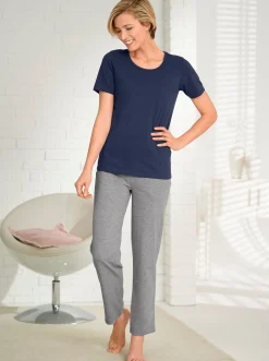 Homewear|Homewear|feel good Hosen schwarz+grau-meliert