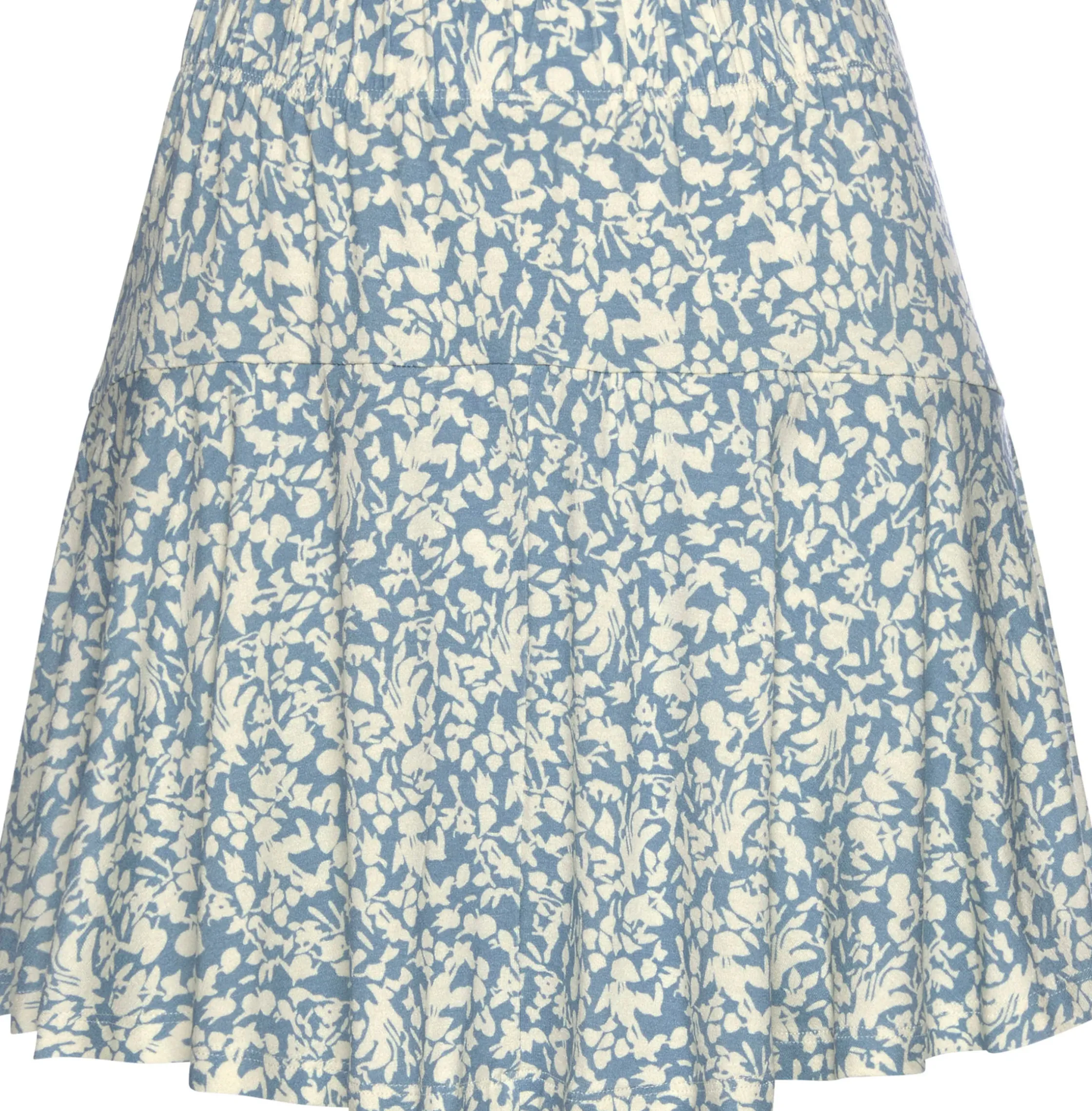 Strandmode|Hosen|Vivance Hosenrock blau-creme-bedruckt