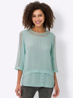 Blusen|heine 2-in-1-Bluse kalkmint
