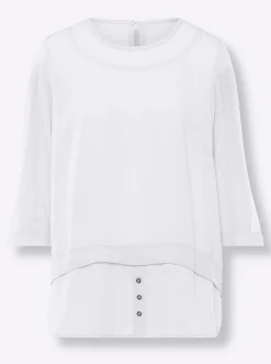 Blusen|heine 2-in-1-Bluse weiß