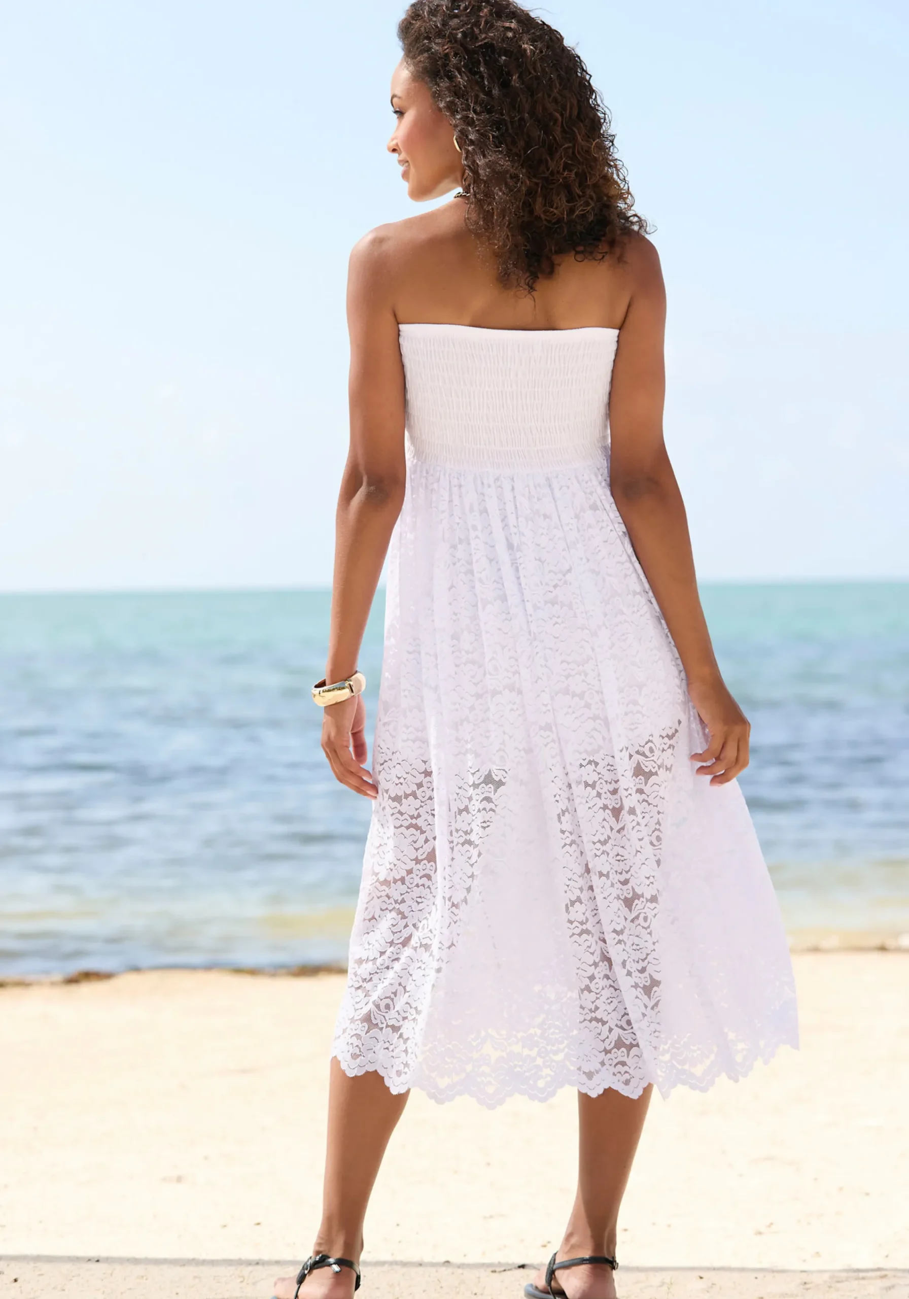 Strandkleider|Kleider|LASCANA 2-in-1-Kleid weiß